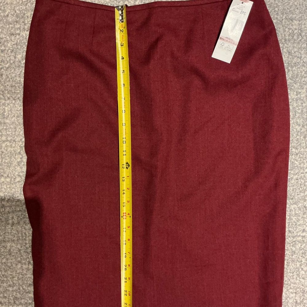 Le Suit Deep Red Pencil Skirt NWT